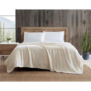 Eddie Bauer – Twin Blanket, Ultra-Soft Plush Bedding, Medium Weight, Perfect for Layering, Dorm Essentials (Grey, Twin)(Ivory)