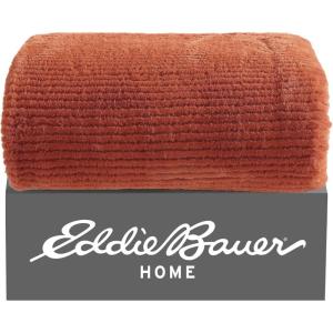 Eddie Bauer Home Quilted Throw, 50″ x 60″, Camino Island (206705)(Textured Solid Orange)