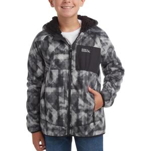 Eddie Bauer Kids’ Fleece Jacket – Soft Fleece Sherpa Lined Hooded Jacket for Boys and Girls – Cozy Full Zip Up Hoodies (5-20)(Black Onyx)