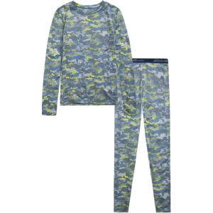 Eddie Bauer Kids Thermal Underwear Set – 2 Piece Performance Base Layer Shirt and Thermal Pants for Boys and Girls (5-12)(Lime Green)