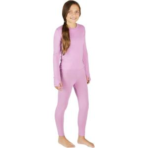 Eddie Bauer Kids’ Thermal Underwear Set 2 Piece Performance Base Layer Long Sleeve Shirt and Leggings Boys/Girls (3-16)(Violet (Purple))