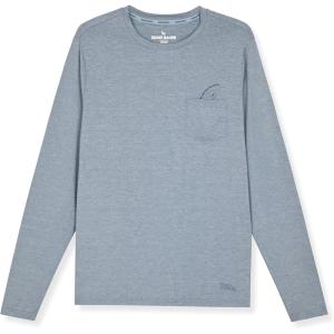 Eddie Bauer Men’s Long Sleeve Rashguard Shirt | UPF 40+ Sun Protection | Ideal for Outdoor Activities(Chambay Blue Heather)