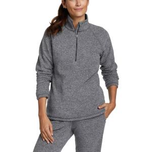 Eddie Bauer Women’s Fast Fleece Raglan-Sleeve 1/4-Zip – Solid(Charcoal Htr)