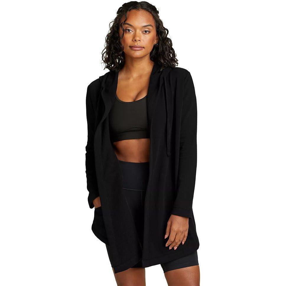 imageEddie Bauer Womens Camp Fleece Hoodie WrapBlack