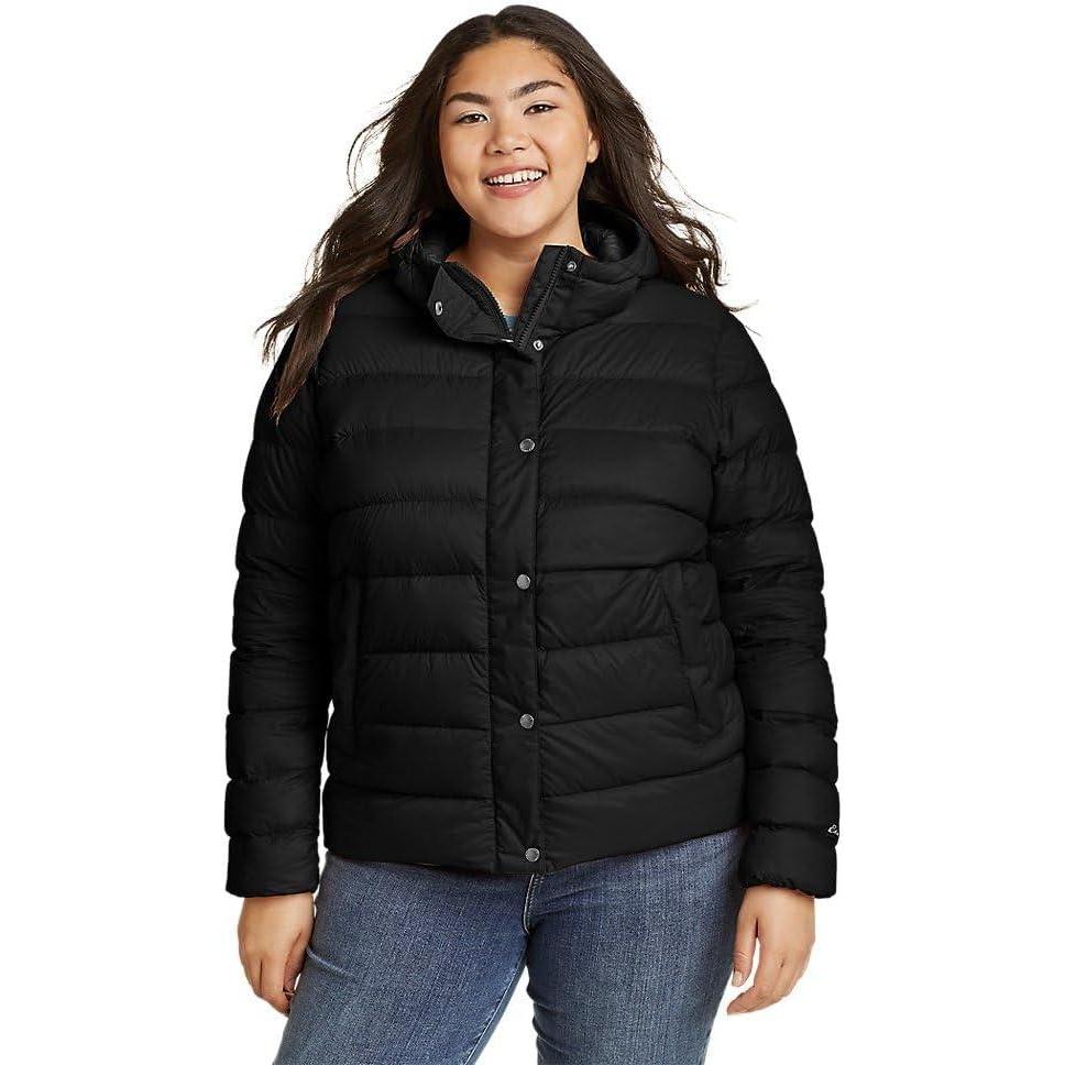 imageEddie Bauer Womens Stratustherm Down HoodiePlusBlack