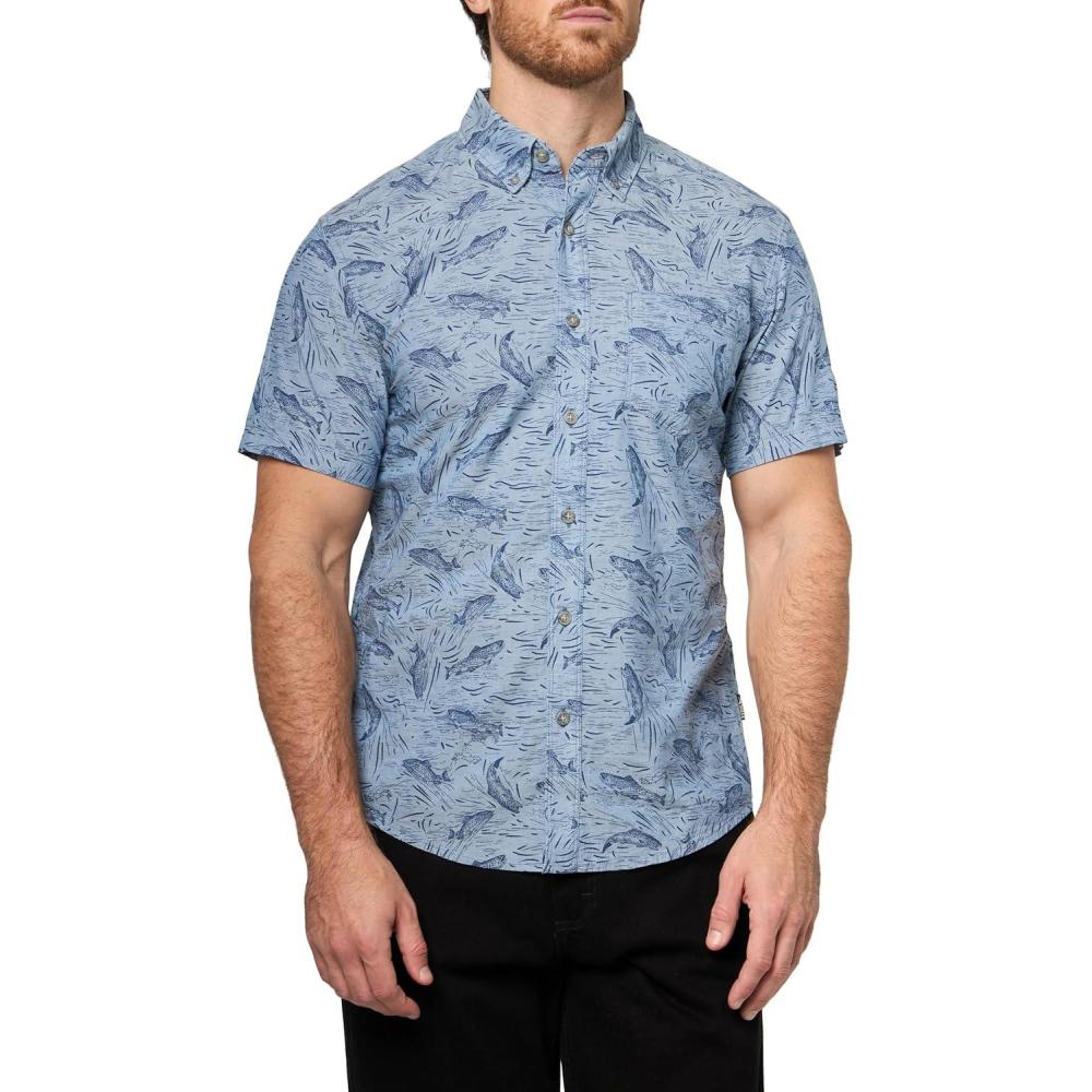 imageEddie Bauer Mens Printed Baja ShirtDenblue