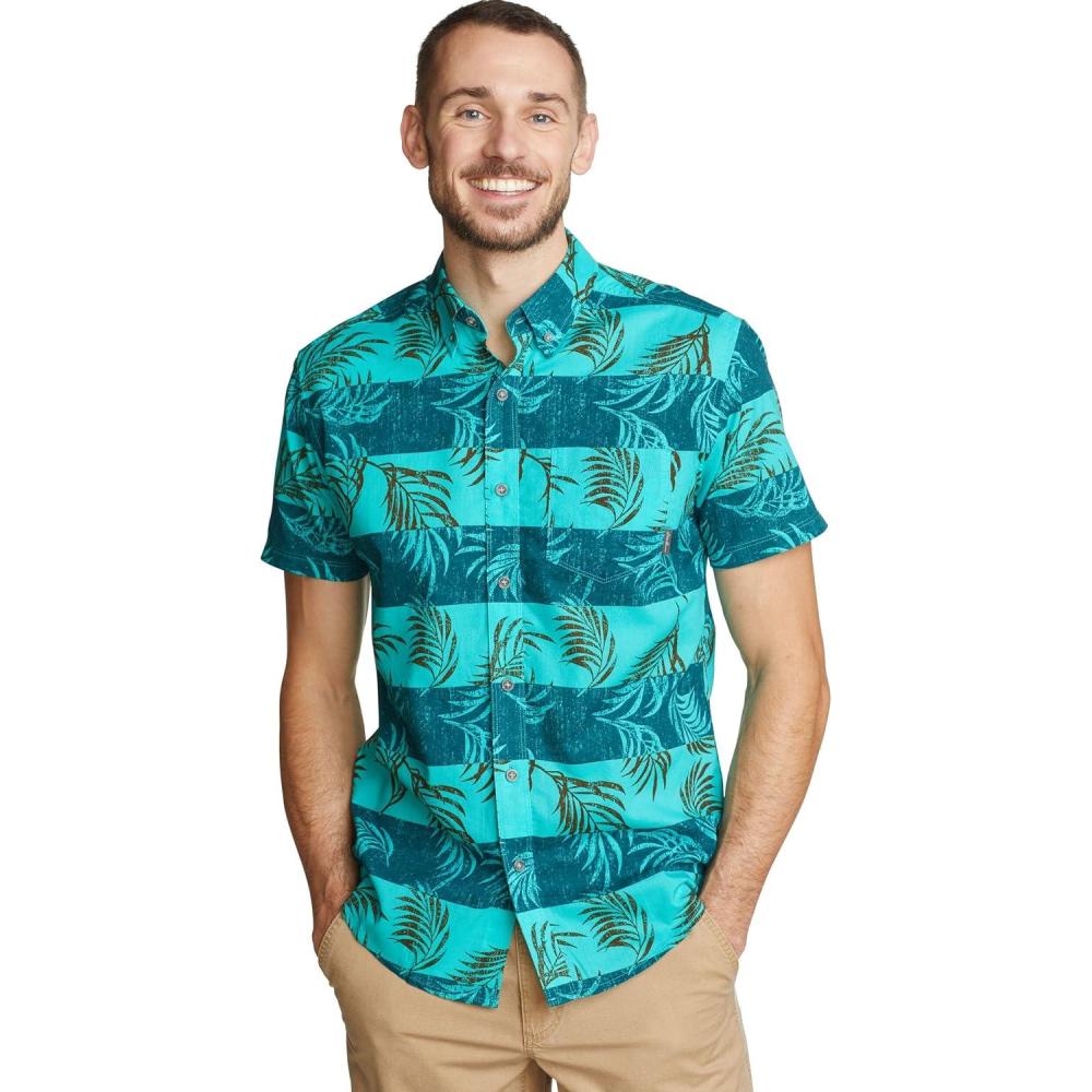 imageEddie Bauer Mens Printed Baja ShirtTurquoise