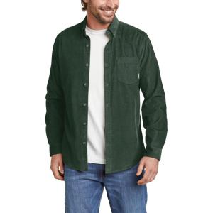 Eddie Bauer Mens Corduroy Long-Sleeve Shirt(Dark Olive)