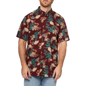 Eddie Bauer Mens Printed Baja Shirt(Blkcherry)