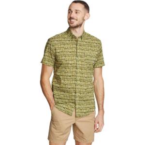 Eddie Bauer Mens Printed Baja Shirt(Green Olive)