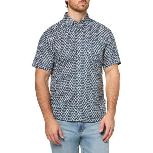 Eddie Bauer Mens Printed Baja Shirt(Tlblu)