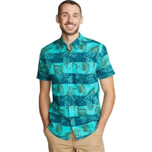 Eddie Bauer Mens Printed Baja Shirt(Turquoise)