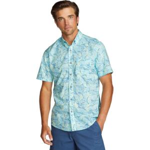 Eddie Bauer Mens Printed Baja Shirt(Vibrnteal)