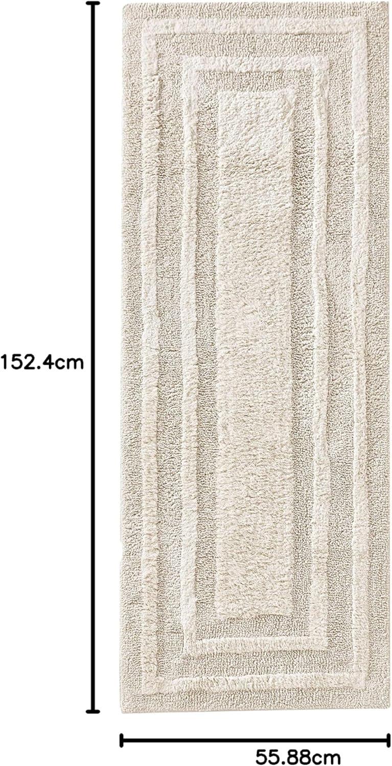 imageEddie Bauer  Bathroom Rug 100 Soft Plush Tufted Cotton Bath Rug Highly Absorbent QuickDry and SkidResistant Backing Logan Turquoise 24quot x 40quotBeige