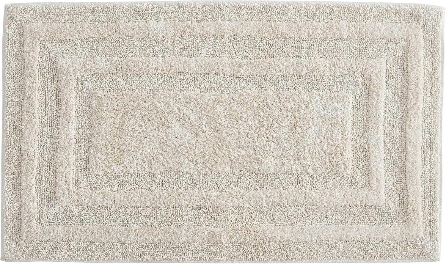 imageEddie Bauer  Bathroom Rug 100 Soft Plush Tufted Cotton Bath Rug Highly Absorbent QuickDry and SkidResistant Backing Logan Turquoise 24quot x 40quotBeige