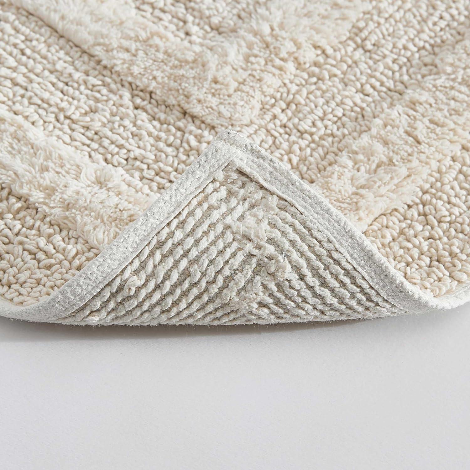 imageEddie Bauer  Bathroom Rug 100 Soft Plush Tufted Cotton Bath Rug Highly Absorbent QuickDry and SkidResistant Backing Logan Turquoise 24quot x 40quotBeige