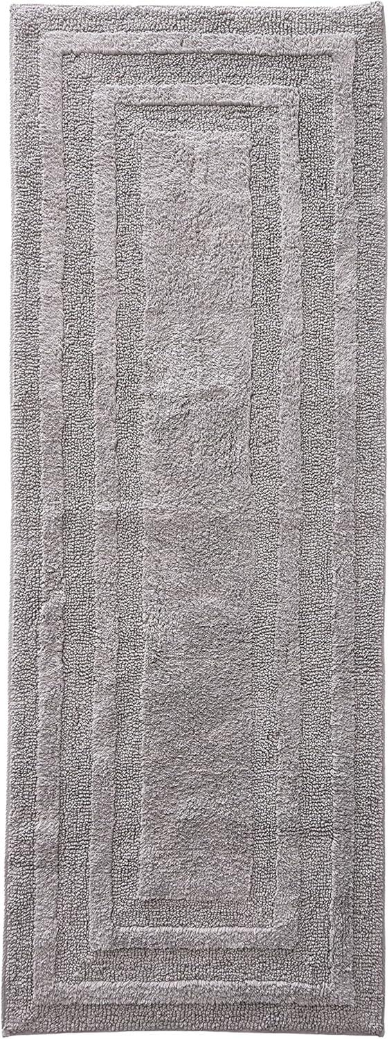 imageEddie Bauer  Bathroom Rug 100 Soft Plush Tufted Cotton Bath Rug Highly Absorbent QuickDry and SkidResistant Backing Logan Turquoise 24quot x 40quotChrome Grey