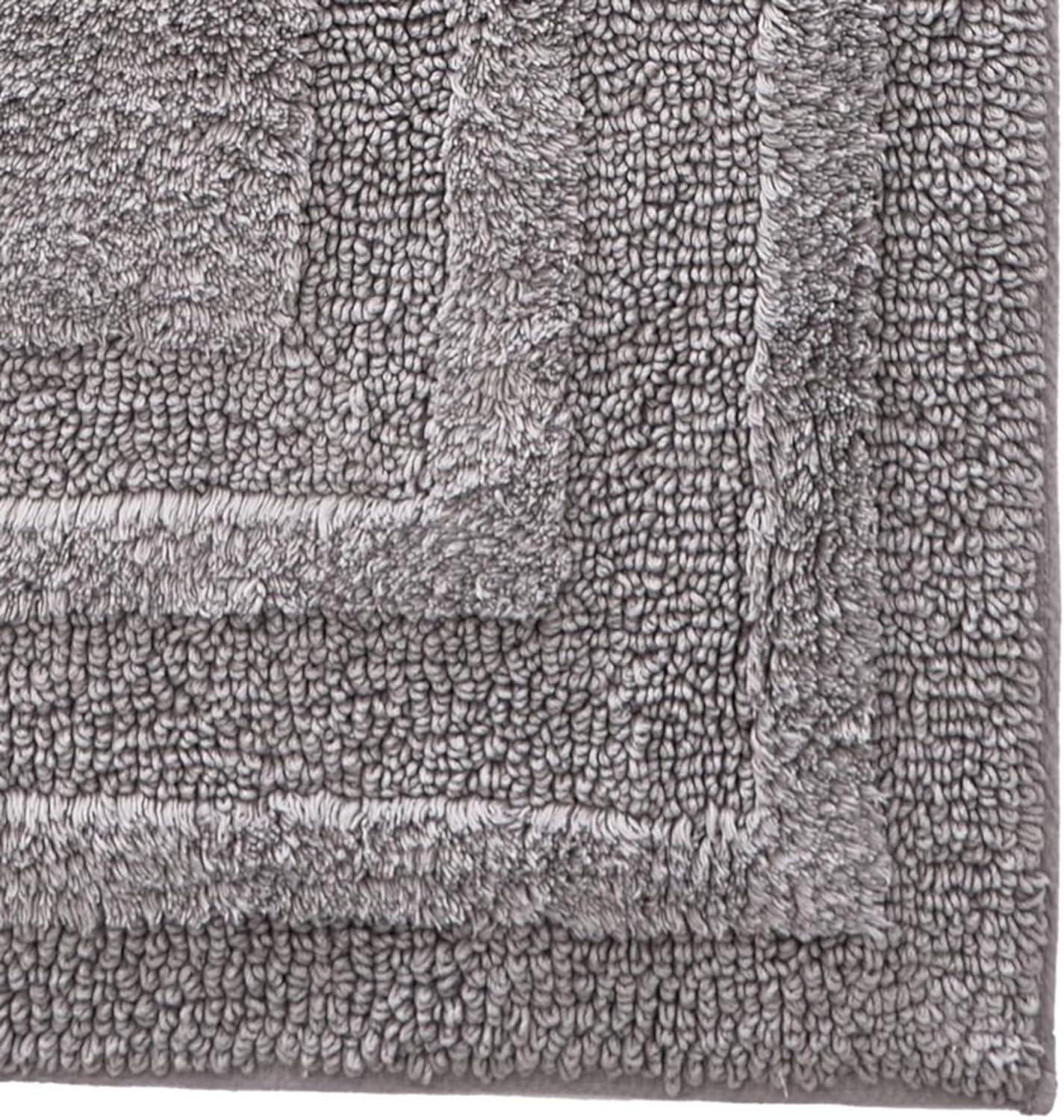 imageEddie Bauer  Bathroom Rug 100 Soft Plush Tufted Cotton Bath Rug Highly Absorbent QuickDry and SkidResistant Backing Logan Turquoise 24quot x 40quotChrome Grey