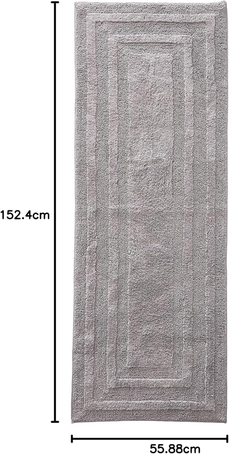 imageEddie Bauer  Bathroom Rug 100 Soft Plush Tufted Cotton Bath Rug Highly Absorbent QuickDry and SkidResistant Backing Logan Turquoise 24quot x 40quotChrome Grey