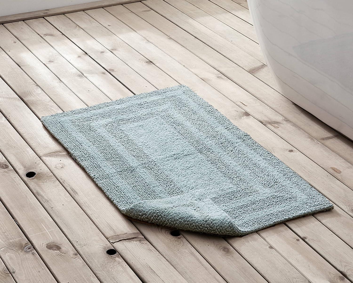 imageEddie Bauer  Bathroom Rug 100 Soft Plush Tufted Cotton Bath Rug Highly Absorbent QuickDry and SkidResistant Backing Logan Turquoise 24quot x 40quotGreen