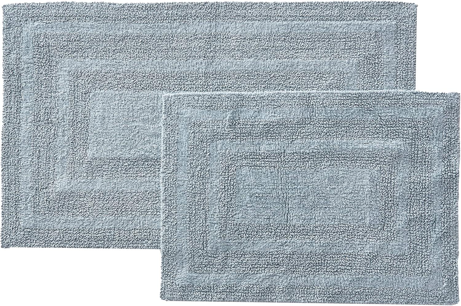 imageEddie Bauer  Bathroom Rug 100 Soft Plush Tufted Cotton Bath Rug Highly Absorbent QuickDry and SkidResistant Backing Logan Turquoise 24quot x 40quotGreen