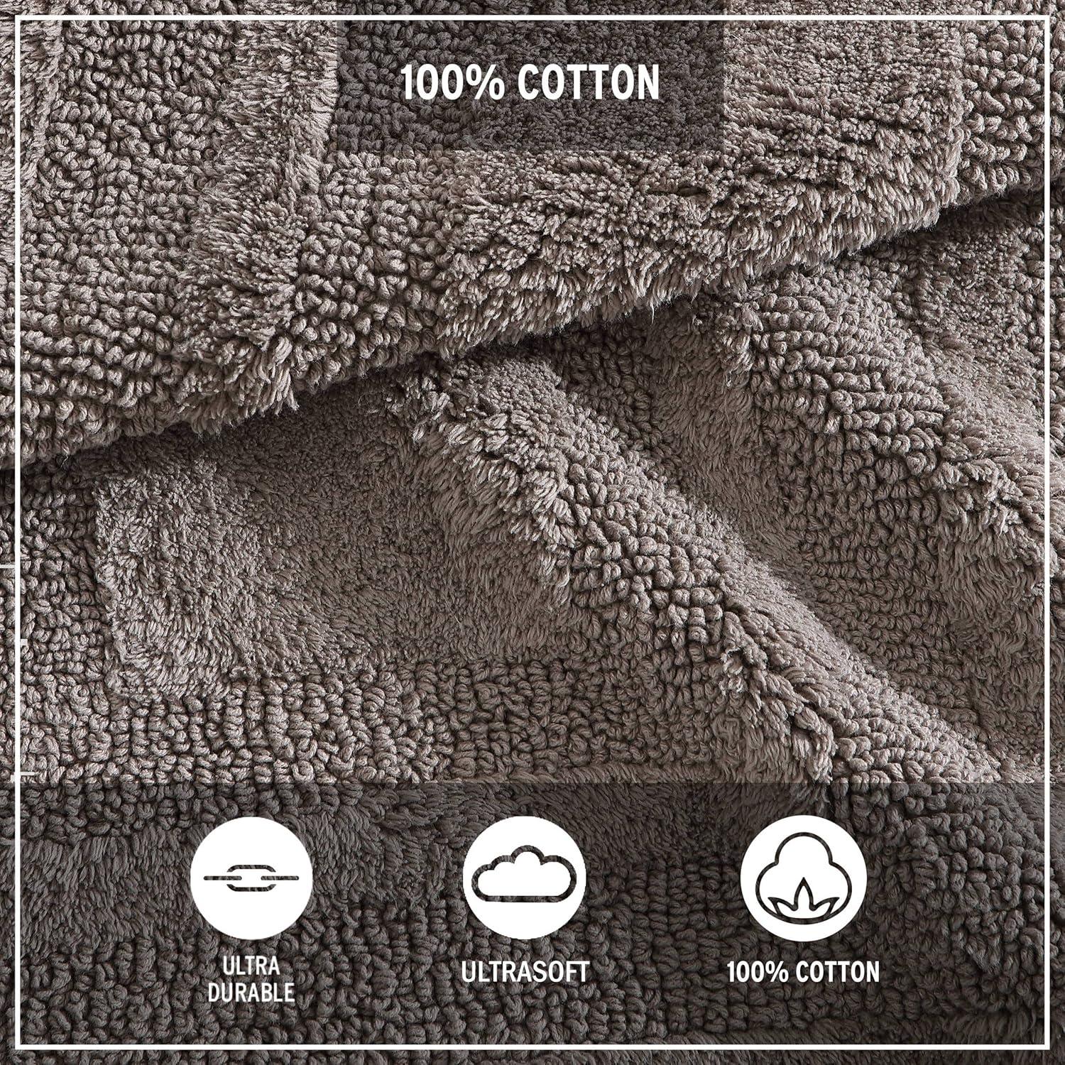 imageEddie Bauer  Bathroom Rug 100 Soft Plush Tufted Cotton Bath Rug Highly Absorbent QuickDry and SkidResistant Backing Logan Turquoise 24quot x 40quotMedium Brown