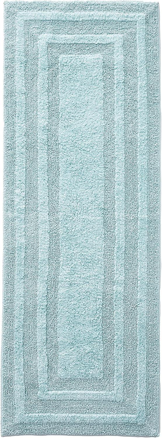 imageEddie Bauer  Bathroom Rug 100 Soft Plush Tufted Cotton Bath Rug Highly Absorbent QuickDry and SkidResistant Backing Logan Turquoise 24quot x 40quotTurquoise