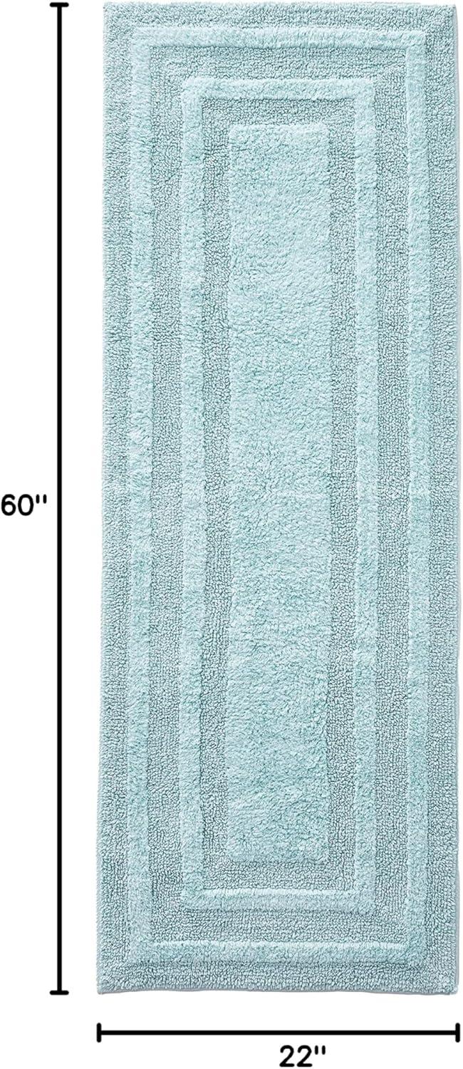 imageEddie Bauer  Bathroom Rug 100 Soft Plush Tufted Cotton Bath Rug Highly Absorbent QuickDry and SkidResistant Backing Logan Turquoise 24quot x 40quotTurquoise