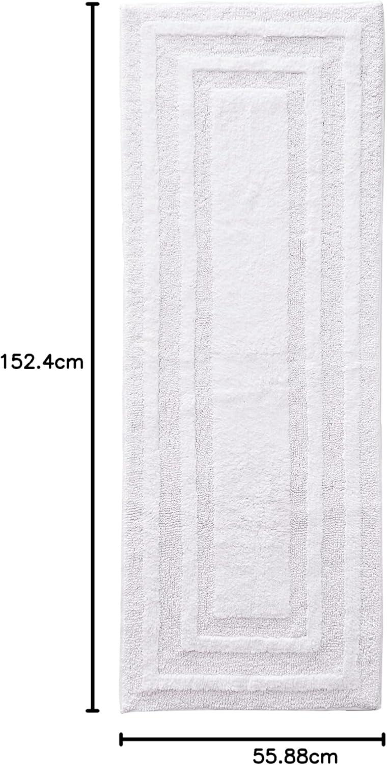 imageEddie Bauer  Bathroom Rug 100 Soft Plush Tufted Cotton Bath Rug Highly Absorbent QuickDry and SkidResistant Backing Logan Turquoise 24quot x 40quotWhite