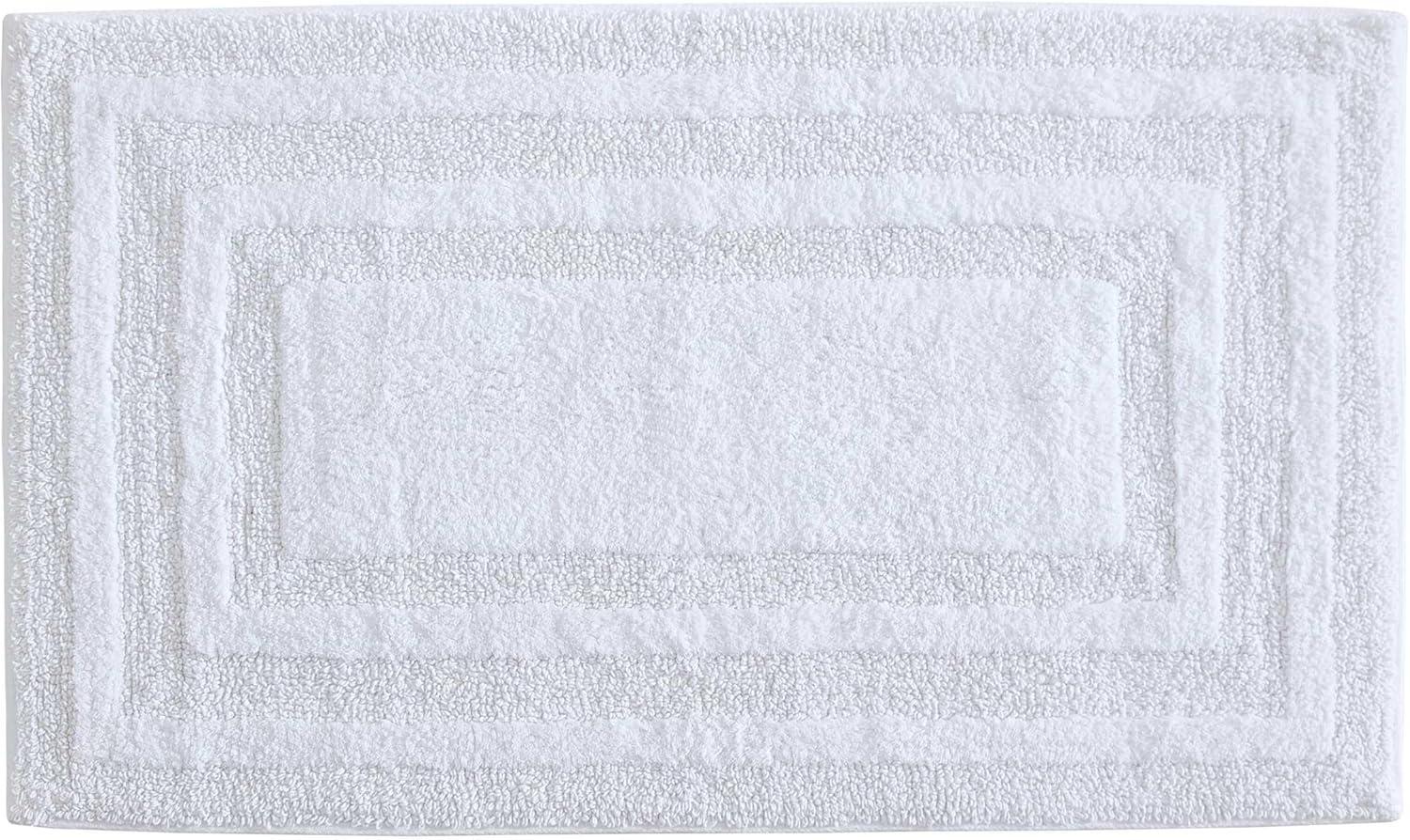 imageEddie Bauer  Bathroom Rug 100 Soft Plush Tufted Cotton Bath Rug Highly Absorbent QuickDry and SkidResistant Backing Logan Turquoise 24quot x 40quotWhite