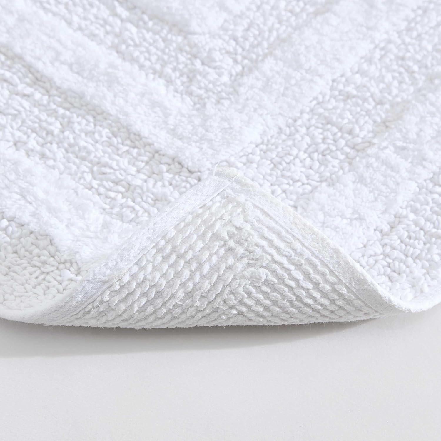 imageEddie Bauer  Bathroom Rug 100 Soft Plush Tufted Cotton Bath Rug Highly Absorbent QuickDry and SkidResistant Backing Logan Turquoise 24quot x 40quotWhite