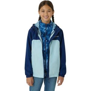 Eddie Bauer Girls’ Rain Jacket – Lone Peak Waterproof 3 in 1 Insulated Windbreaker Coat with Removable Fleece Lining (5-20)(Dream Blue)