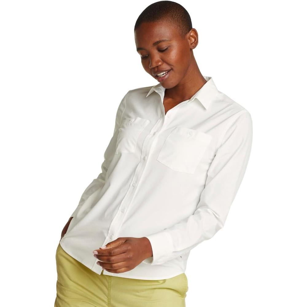 imageEddie Bauer Womens Departure 30 LongSleeve ShirtSnow