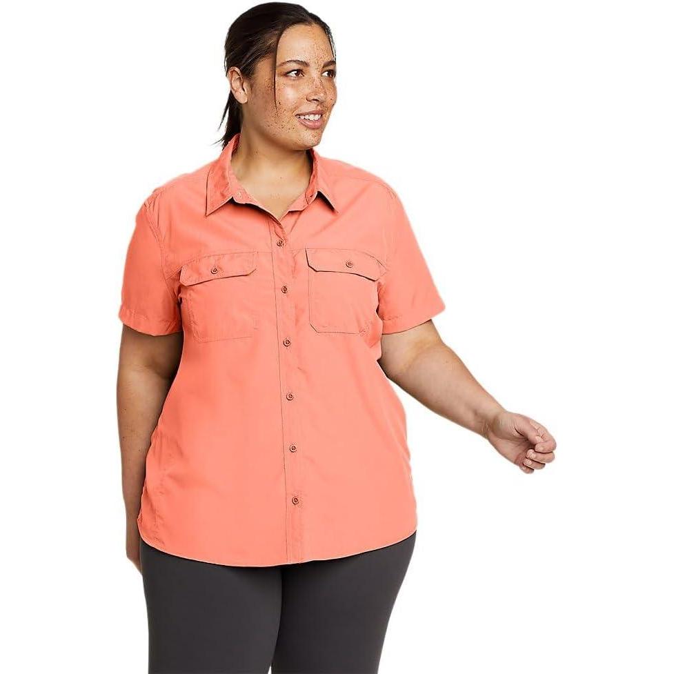 imageEddie Bauer Womens Mountain Ripstop ShortSleeve ShirtDusty Coral