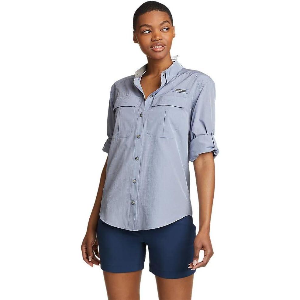 imageEddie Bauer Womens UPF Guide LongSleeve ShirtDusty Blue