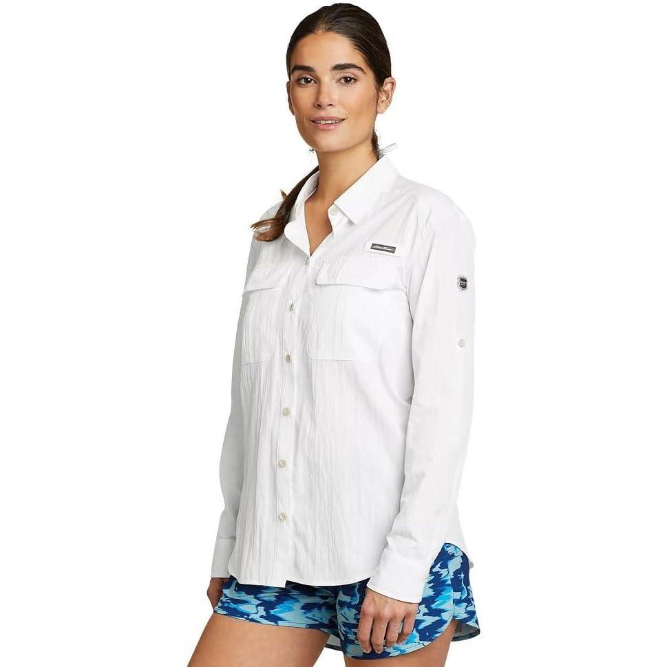 imageEddie Bauer Womens UPF Guide LongSleeve ShirtWhite