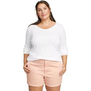 Eddie Bauer Women’s Favorite Long-Sleeve V-Neck T-Shirt(White)