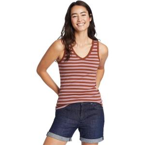 Eddie Bauer Women’s Favorite V-Neck Tank- Stripe(Paprika)