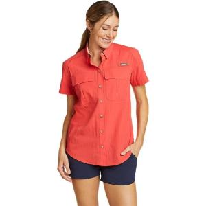Eddie Bauer Women’s UPF Guide Short-Sleeve Shirt(Coral)