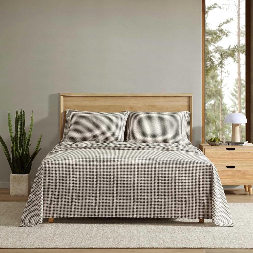 imageEddie Bauer  Twin Sheet Set Cotton Percale Bed Sheets Crisp ampamp Cool Ideal Dorm Essentials Canoe Lake Paddle White TwinHarrison Brown