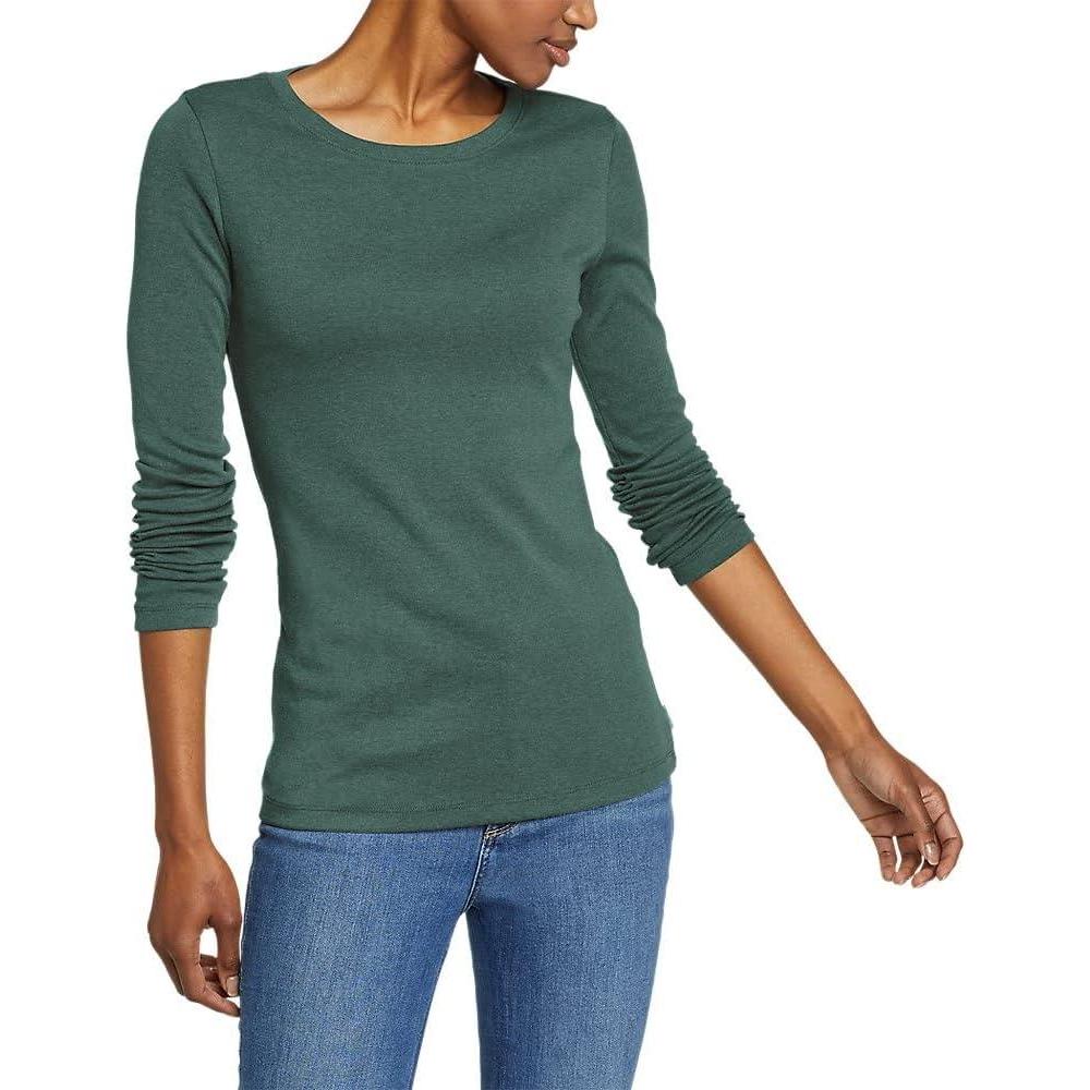 imageEddie Bauer Womens Stines LongSleeve Crew TShirtAzure