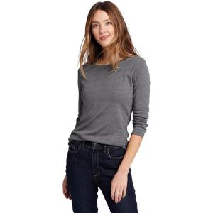 Eddie Bauer Women’s Favorite Long-Sleeve Crewneck T-Shirt(Med Htr Gray)