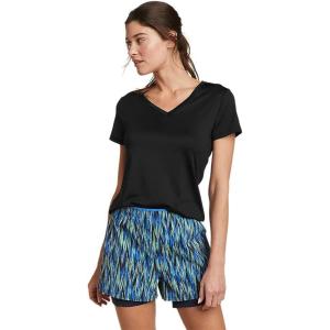 Eddie Bauer Women’s Resolution Stretch Short-Sleeve V-Neck T-Shirt(Black)