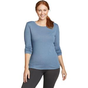 Eddie Bauer Women’s Stine’s Long-Sleeve Crew T-Shirt(Chambray Blue)
