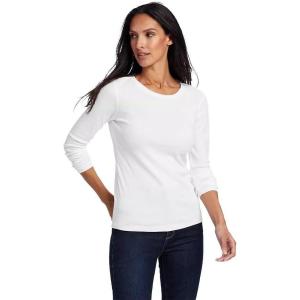 Eddie Bauer Women’s Stine’s Long-Sleeve Crew T-Shirt(White)