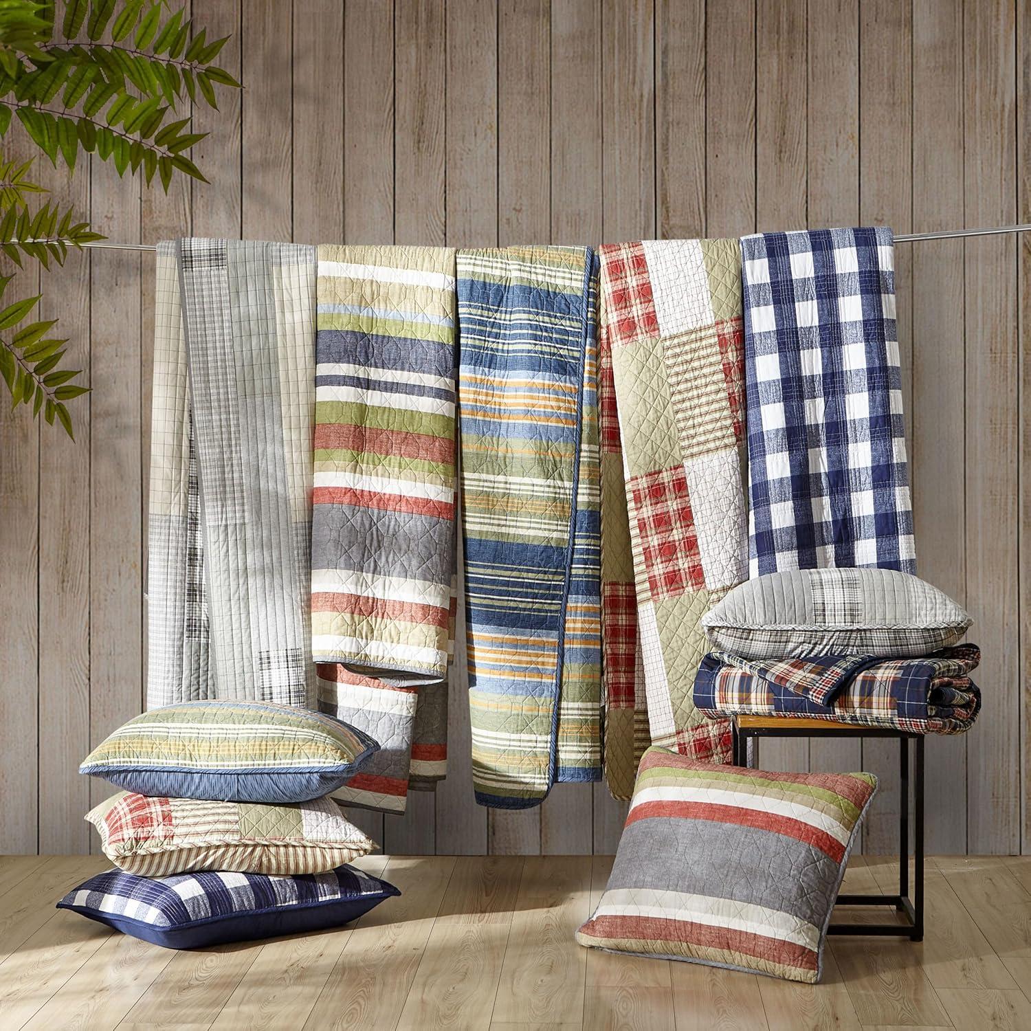 imageEddie Bauer Twin Quilt Set Reversible Cotton Bedding with Matching Sham Home Decor for All Seasons Camano Island Red TwinCamano Island Red