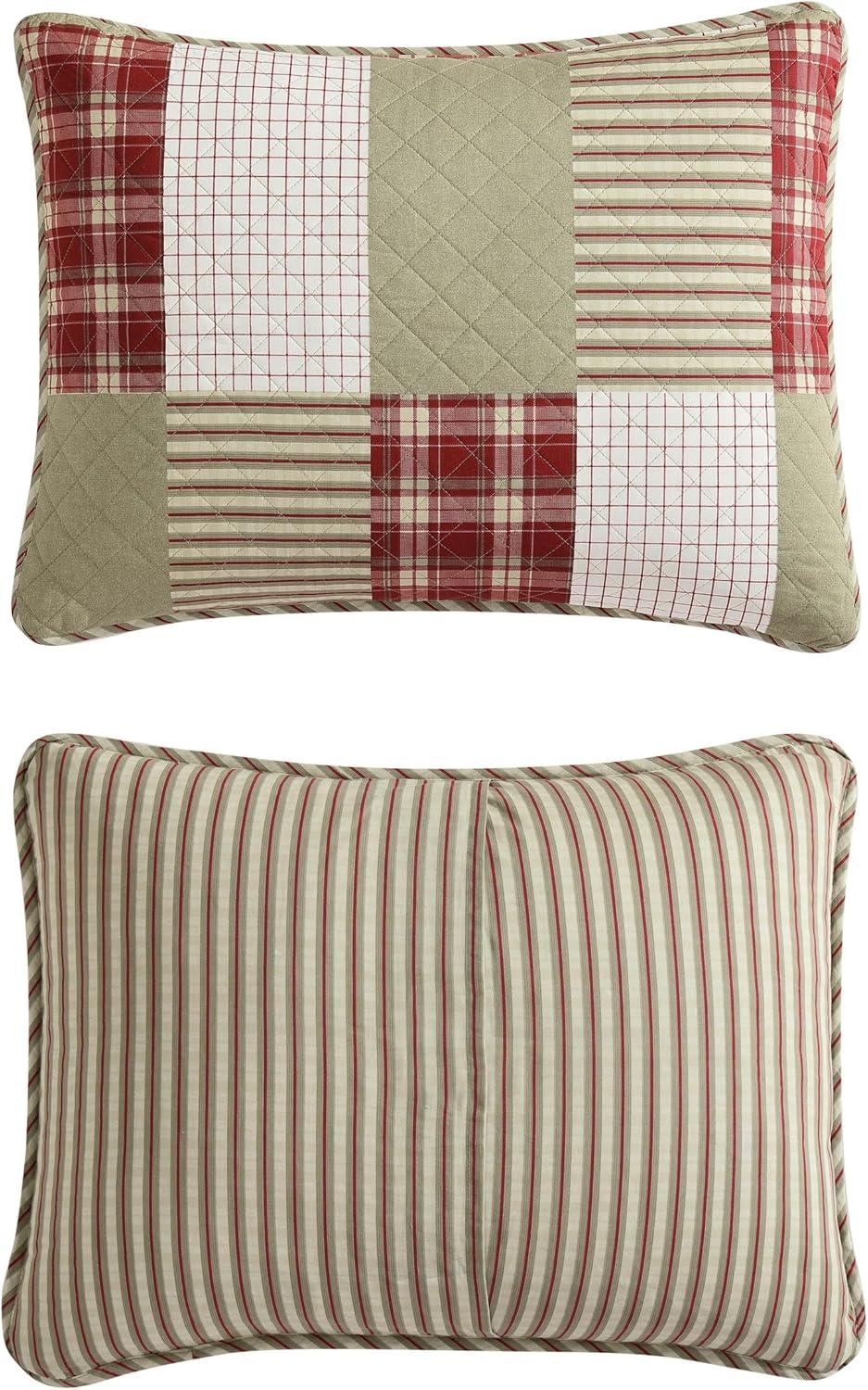 imageEddie Bauer Twin Quilt Set Reversible Cotton Bedding with Matching Sham Home Decor for All Seasons Camano Island Red TwinCamano Island Red