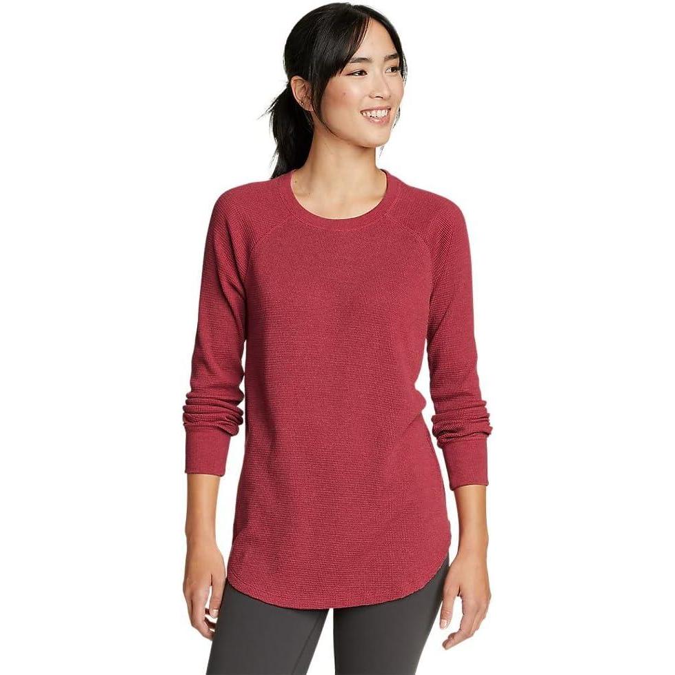 imageEddie Bauer Womens Myriad Thermal LongSleeve Crew Dark Garnet Large