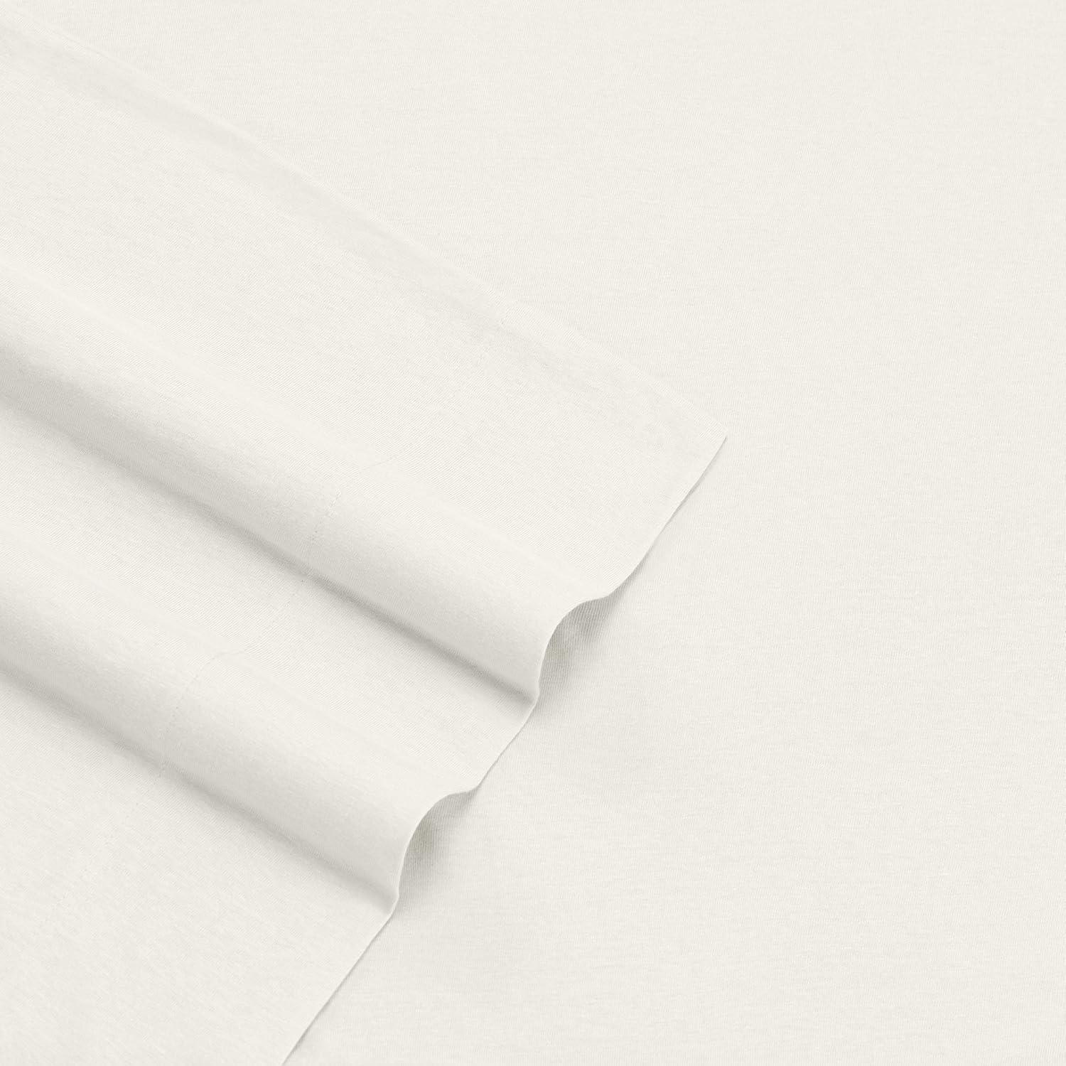imageEddie Bauer Twin Bed Sheets Breathable Bedding Set with Matching Pillowcase Perfect for Warm Sleepers Dorm Essentials Jersey Knit WhiteWhite