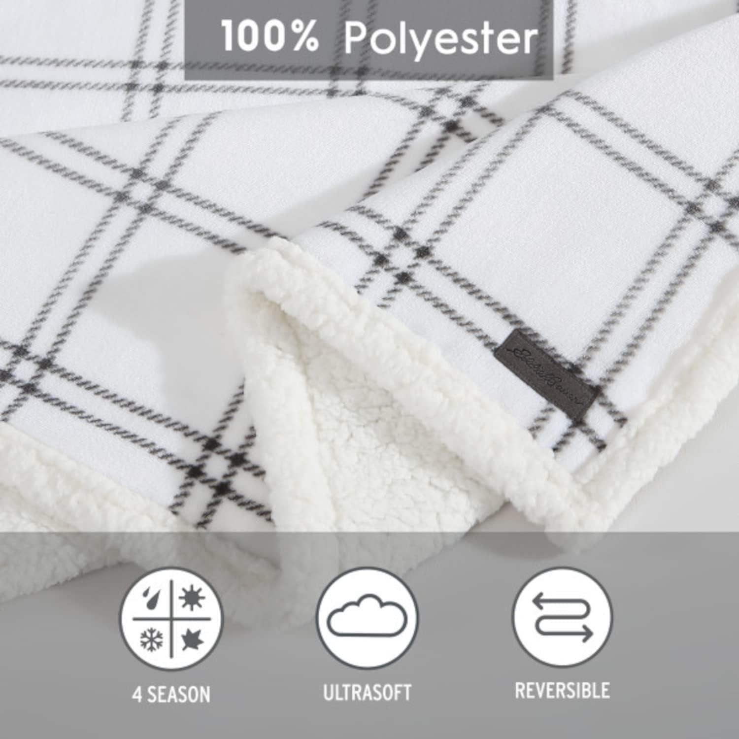 imageEddie Bauer Twin Size Blanket UltraSoft Plush Bed Blanket with Faux Shearling Reverse Throw Blanket for Couch amp Bed Mountain Plaid Chrome GreyKettle Falls Grey